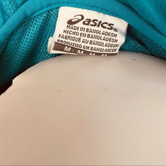 ASICS Active Sweatshirt Teal Zip Up Hooded Athletic Sweater Size M - Picture 6 of 11